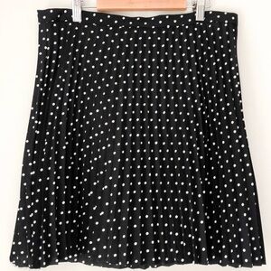 J. Crew Polka Dot Pleated Skirt - Black and White